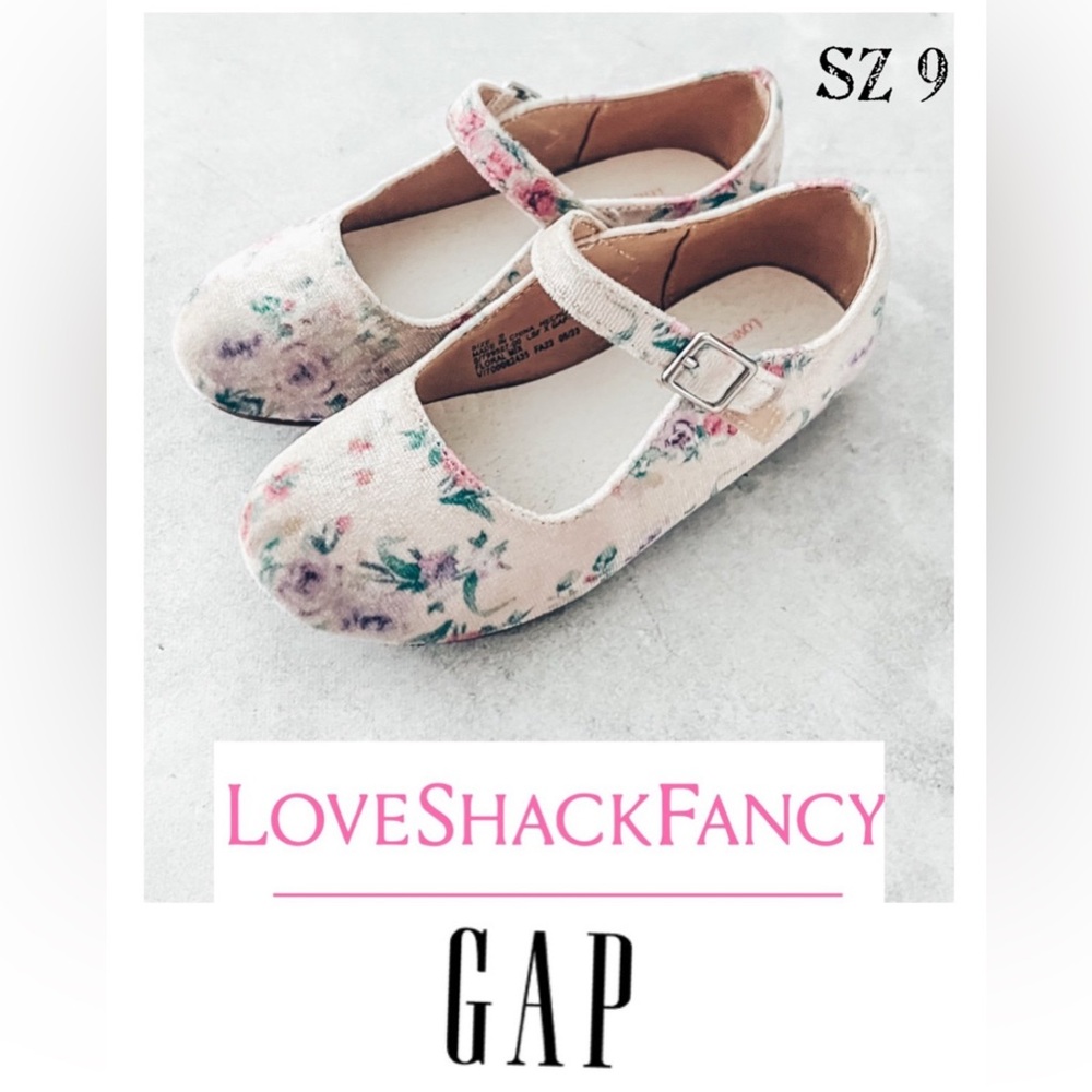 GAP x Love Shack Fancy s 9  floral multicolor velvet shoes